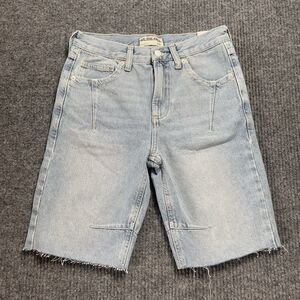 We The Free Size 28 Ghost Town Long Short High Rise Denim Bermuda Free People